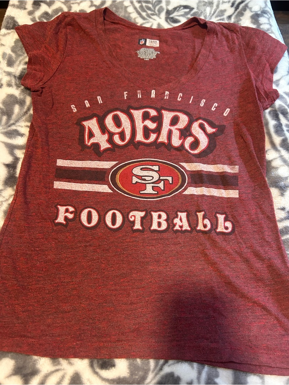 Womens San Francisco 49ers Red Short-Sleeve Team Tee
